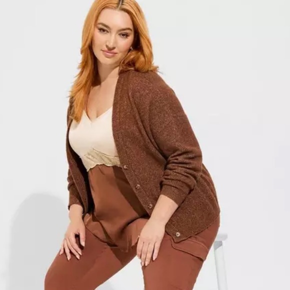 TORRID Vegan Cashmere Cardigan V-Neck Drop Shoulder Sweater 2X - Picture 1 of 6